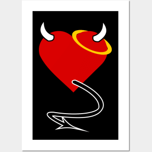 Evil Love Heart 02 Black Posters and Art